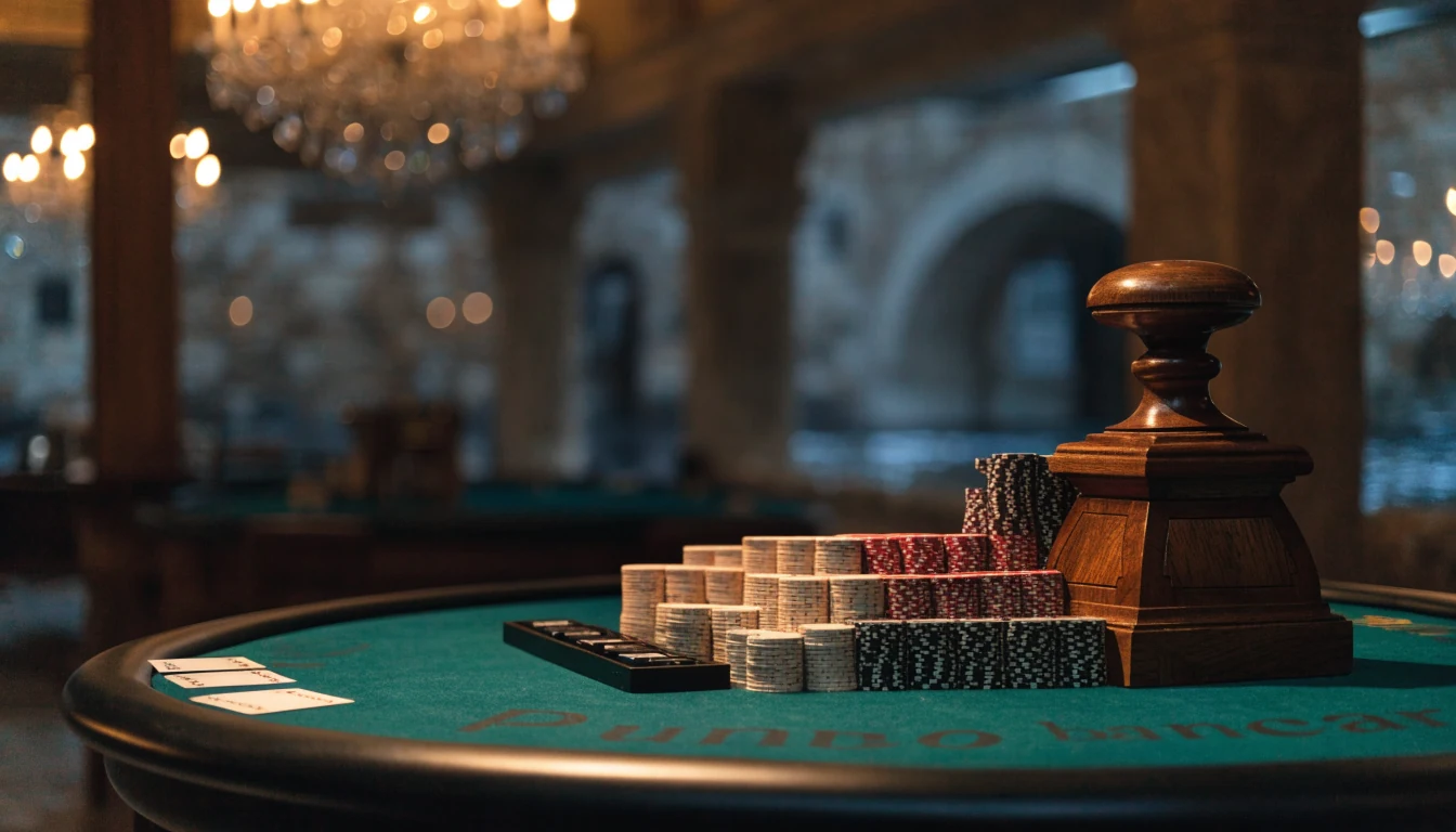 Elegantni baccarat stol u hrvatskom casinu s ulošcima i kartama